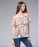 Flowers Printed silk crepe top